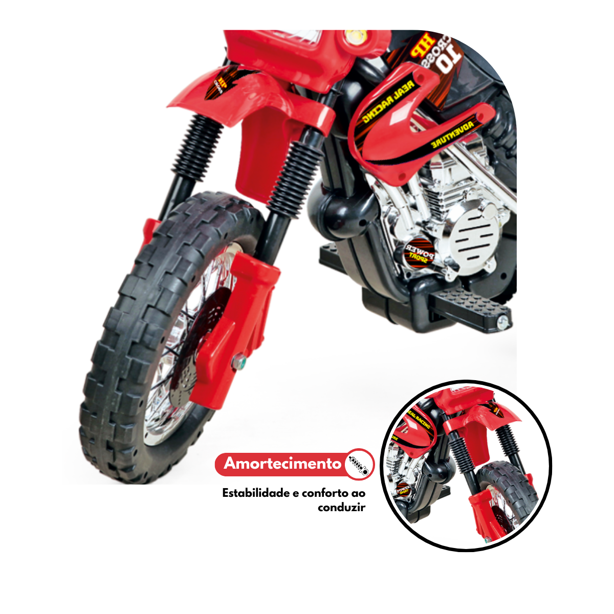 Moto Elétrica Infantil Motocross Vermelha 6v Homeplay